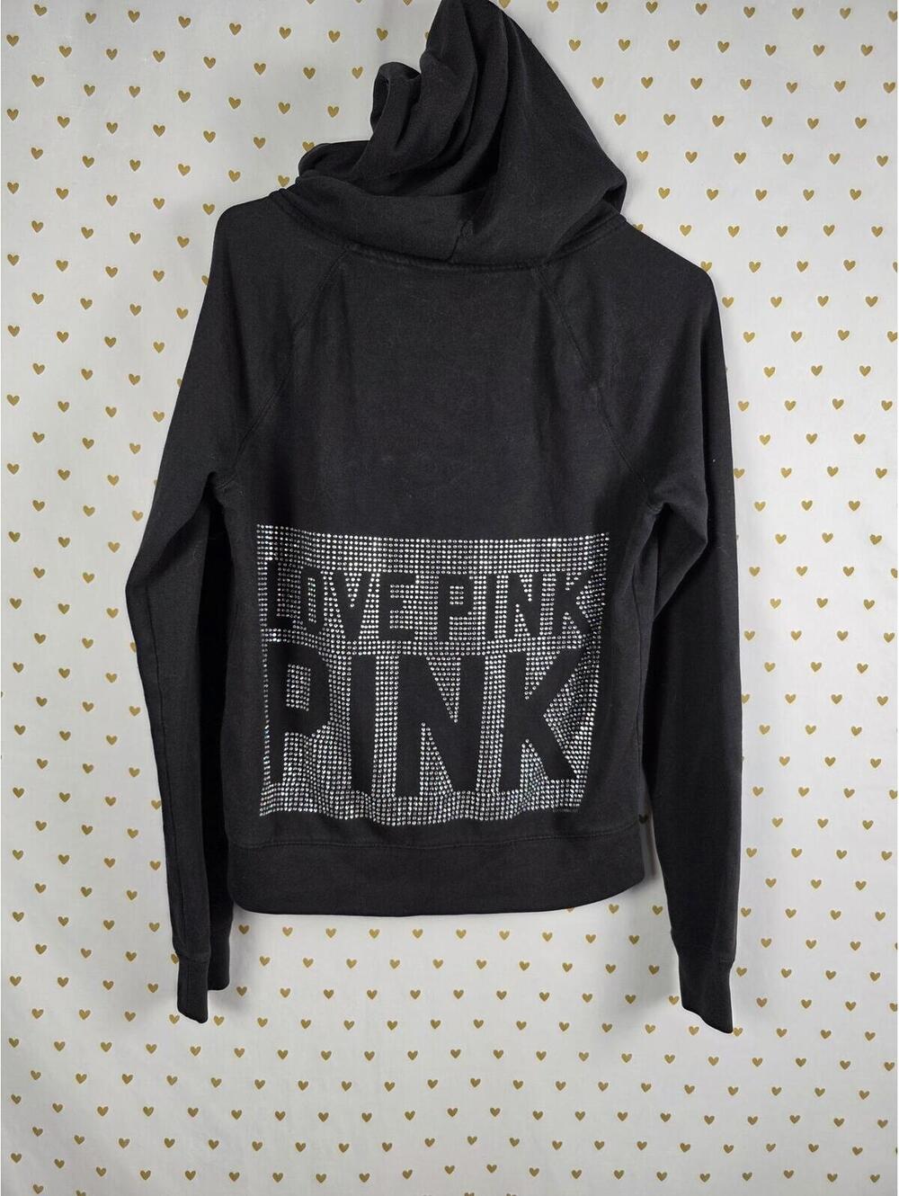 Victorias Secret Pink HTF RARE Bling Vintage Full ZIp Hoodie Jacket MEDIUM